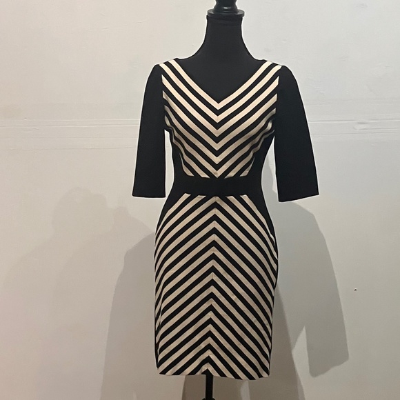 Tahari Dresses & Skirts - TAHARI Black, and white fitted dress